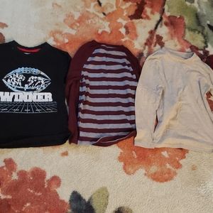 3 boys size 8 long sleeved tees